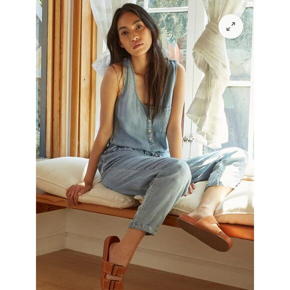 Thread & Supply Faith and Flower Jean Jumpsuit Women's Medium - Picture 1 of 5